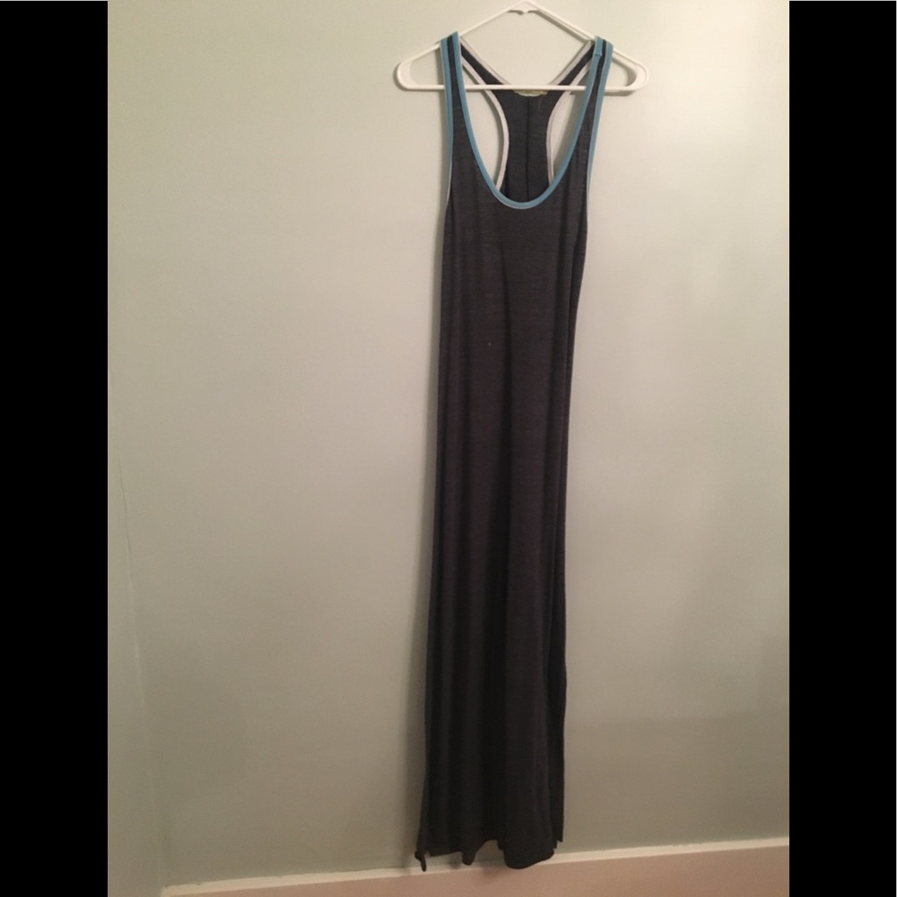 Alternative Apparel-Gray maxi with light blue trim